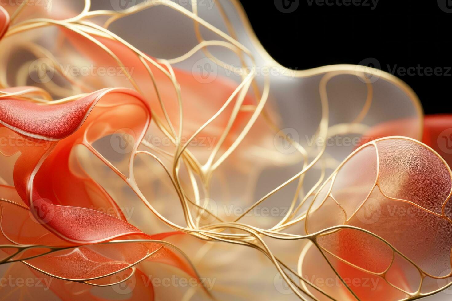 an abstract image of a red and white flower generative ai photo