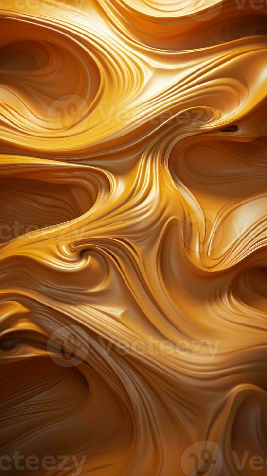 an abstract image of a wavy surface with brown and gold swirls generative ai photo