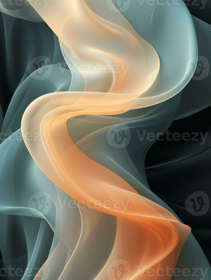 an abstract image of an orange blue and black fabric generative ai photo