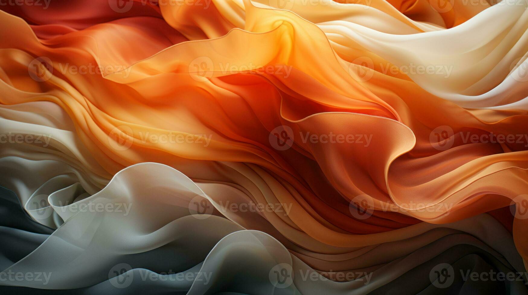 an abstract image of an orange black and white fabric generative ai photo