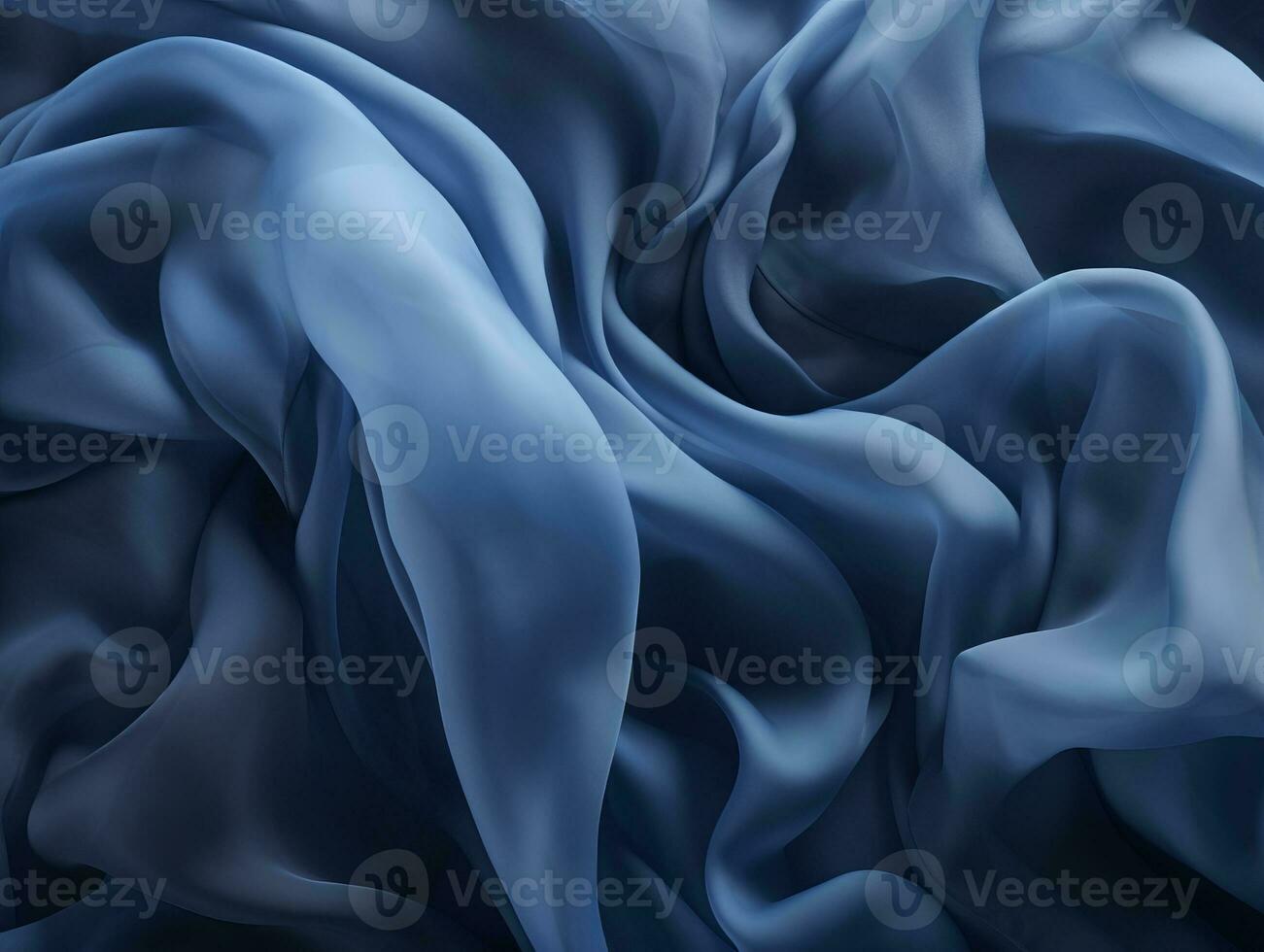 an abstract image of blue fabric generative ai photo