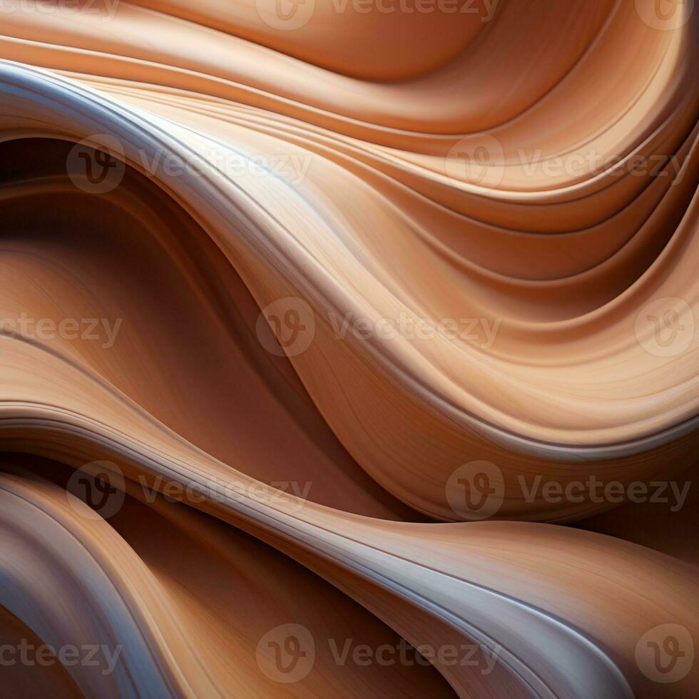 an abstract image of a wavy brown and white fabric generative ai photo