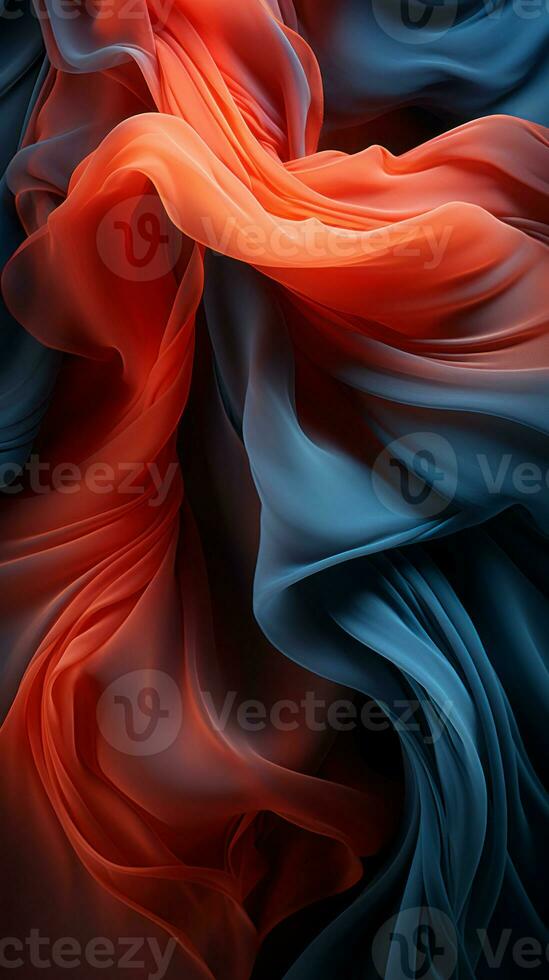 an abstract image of blue and red fabric generative ai photo
