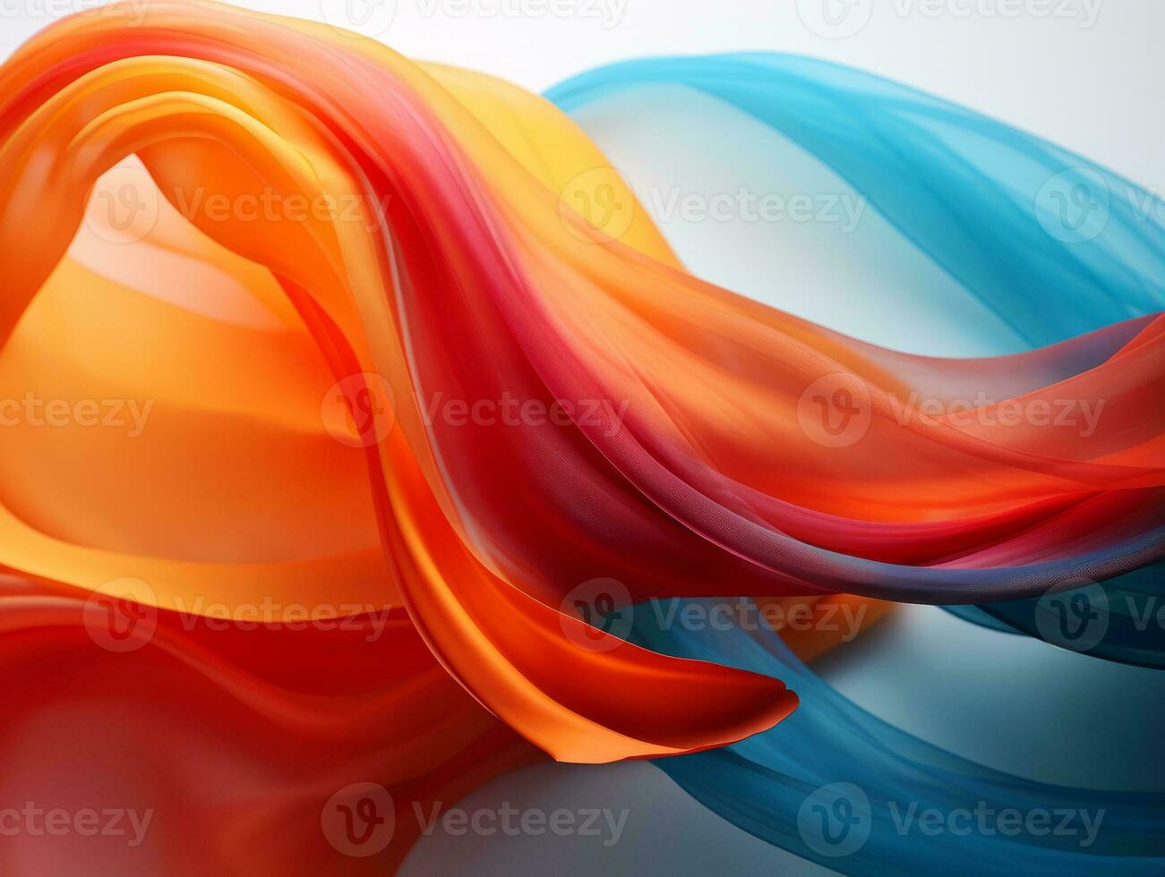 an abstract image of colorful fabric with a white background generative ai photo