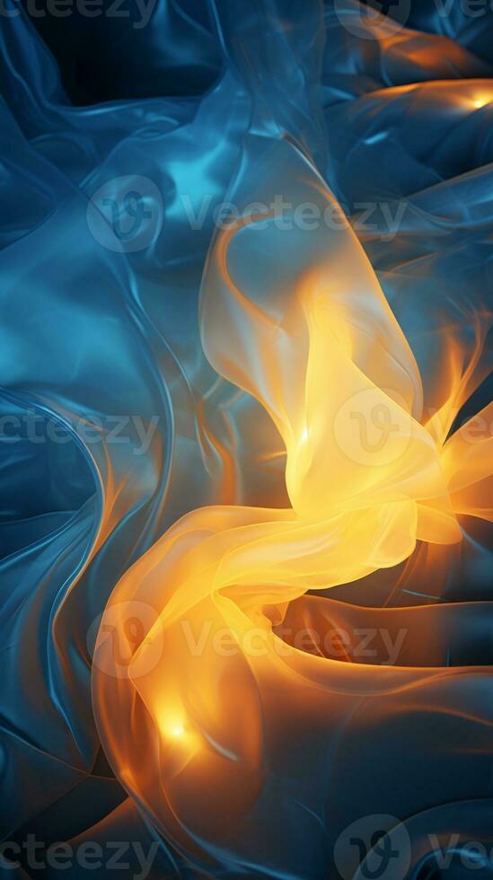 an abstract image of flames on a blue background generative ai photo