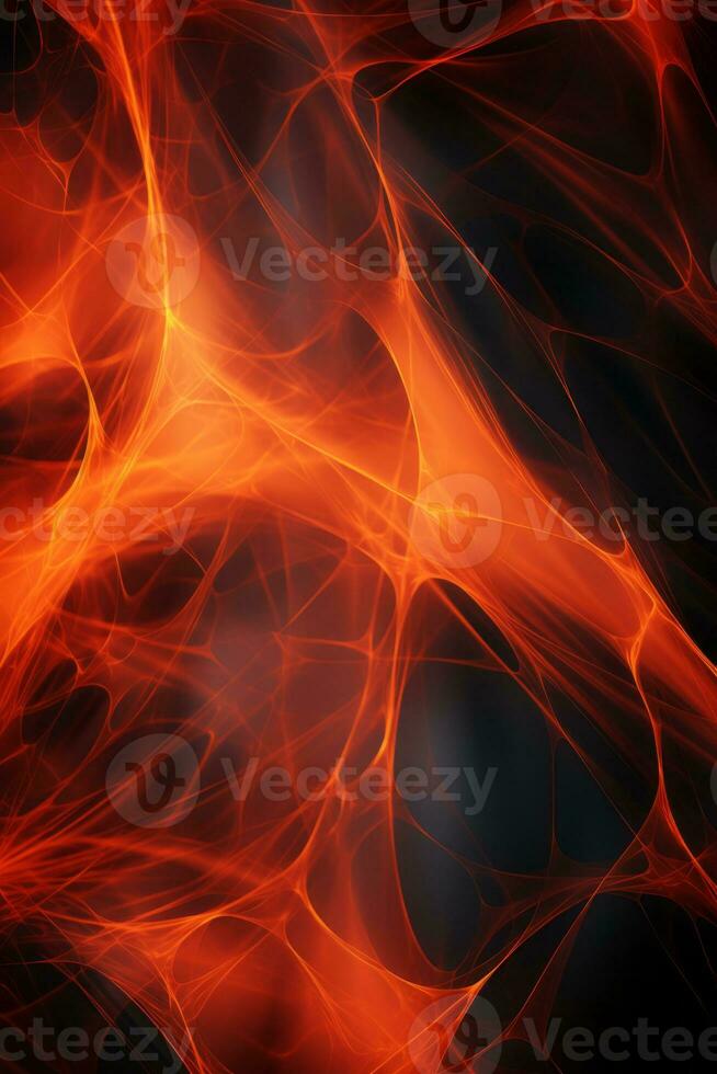 an abstract image of orange and black flames on a black background generative ai photo