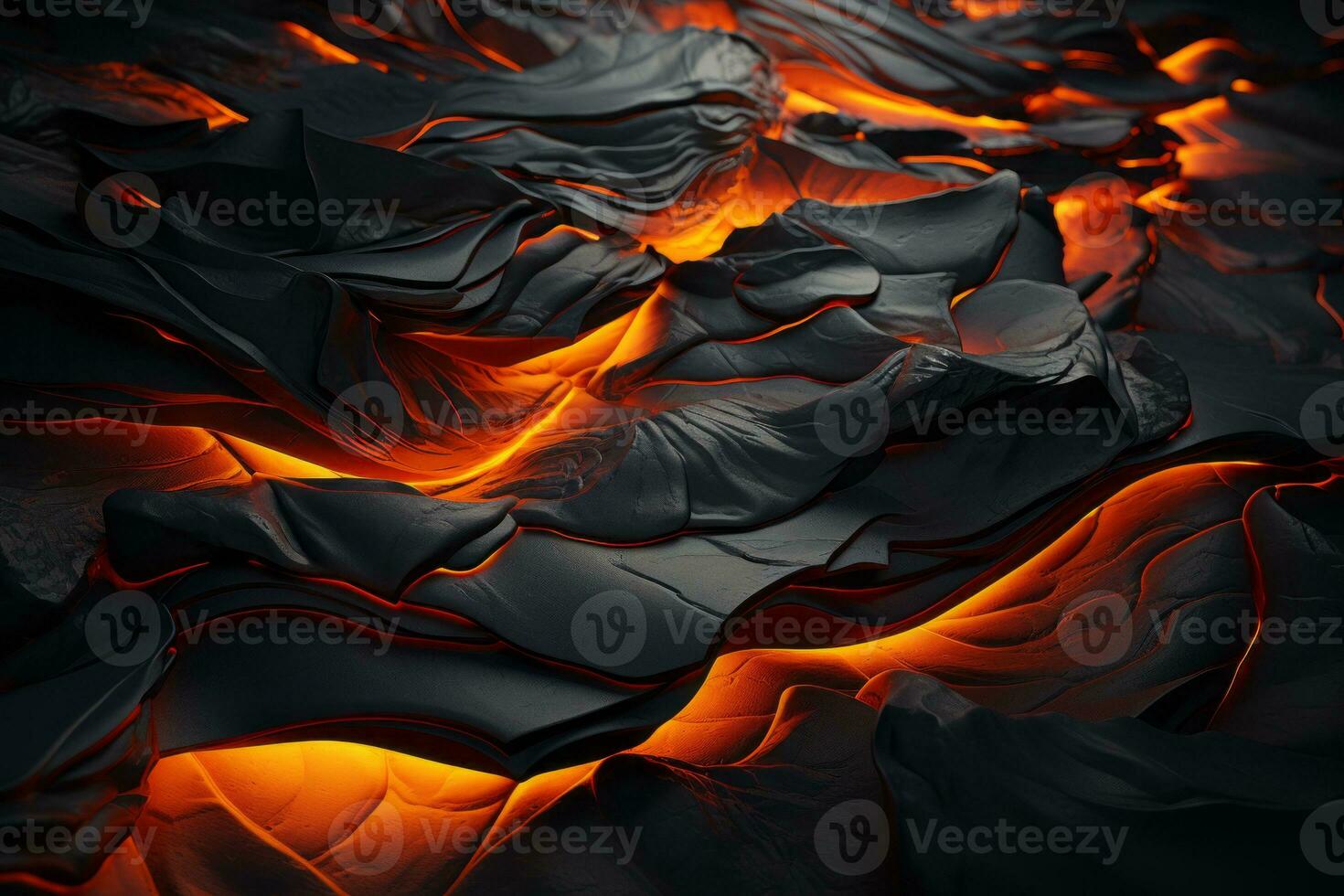 an abstract image of lava and fire on a black background generative ai photo