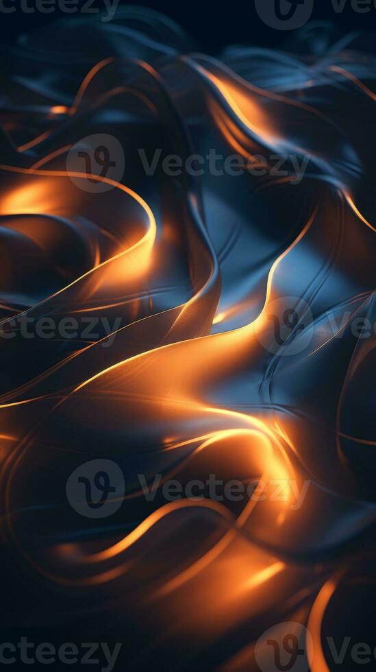 an abstract image of orange flames on a dark background generative ai photo