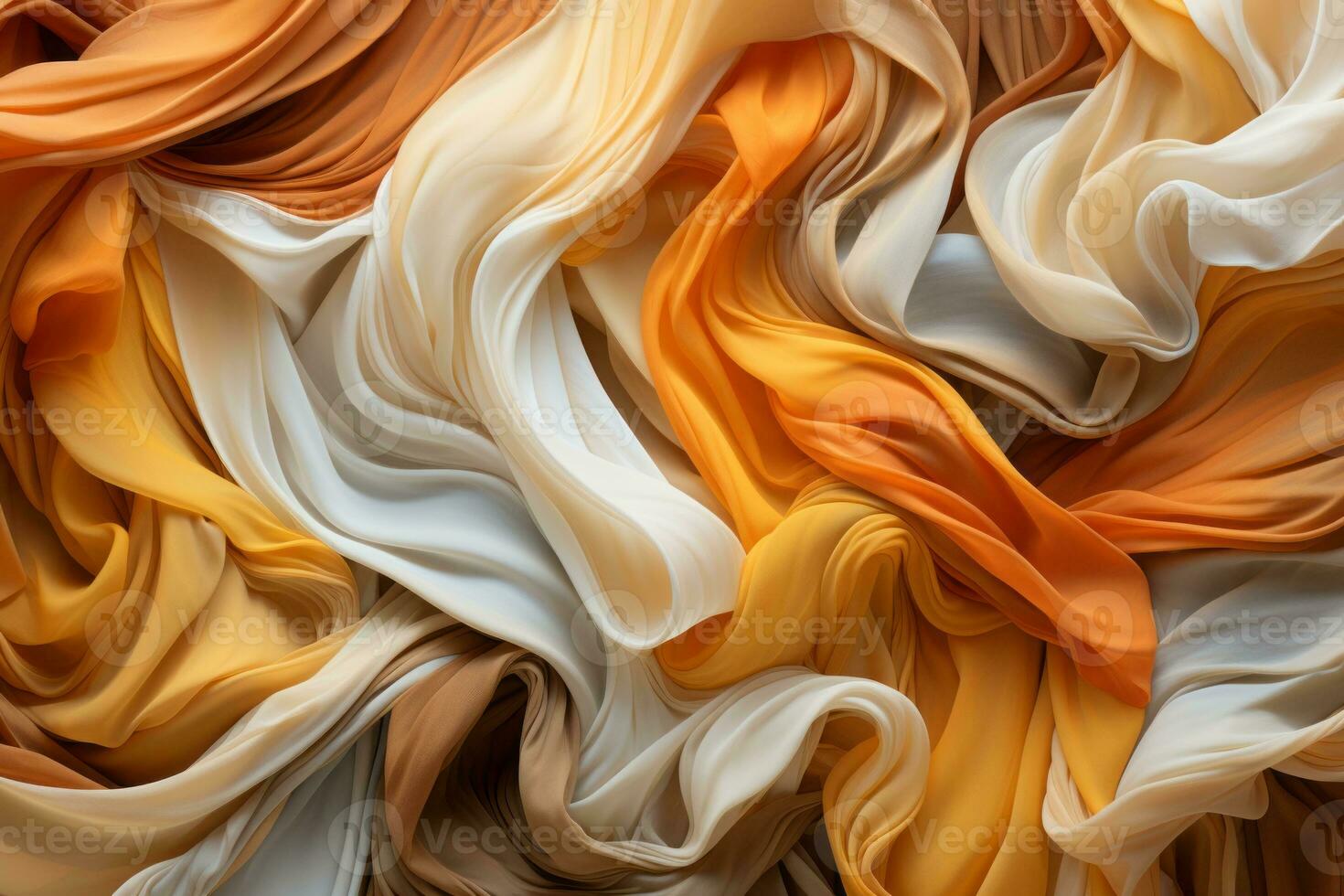 an abstract image of orange and white fabric generative ai photo