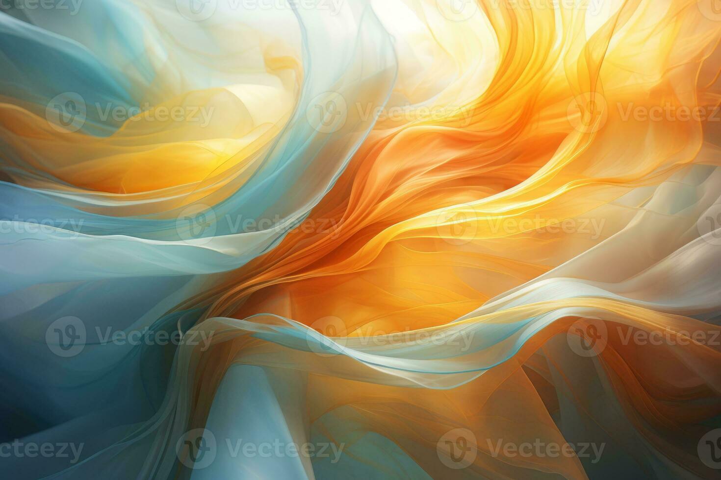 an abstract image of orange blue and yellow colors generative ai photo