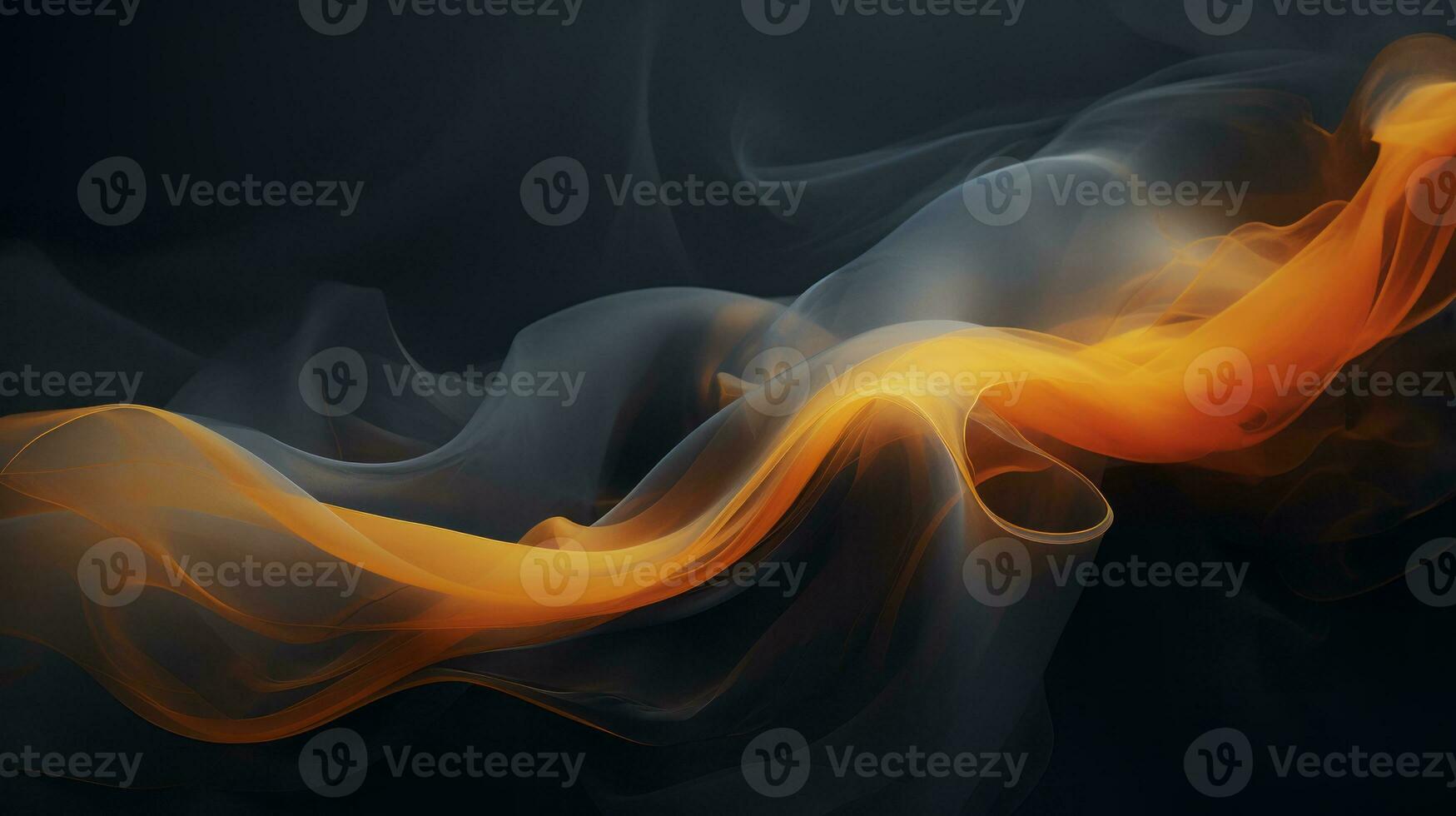 an abstract image of orange smoke on a black background generative ai photo