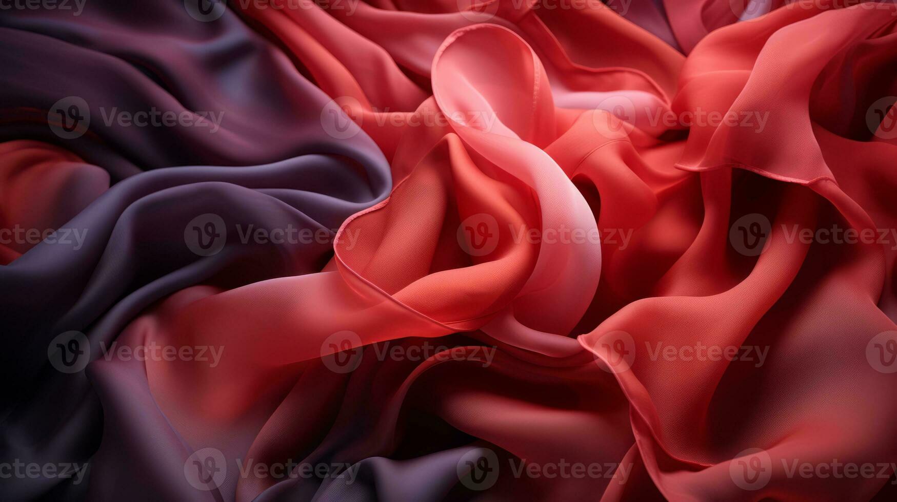 an abstract image of red and purple fabric generative ai photo