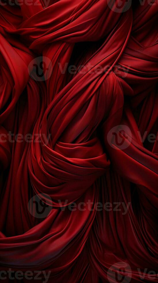 an abstract image of red fabric generative ai photo