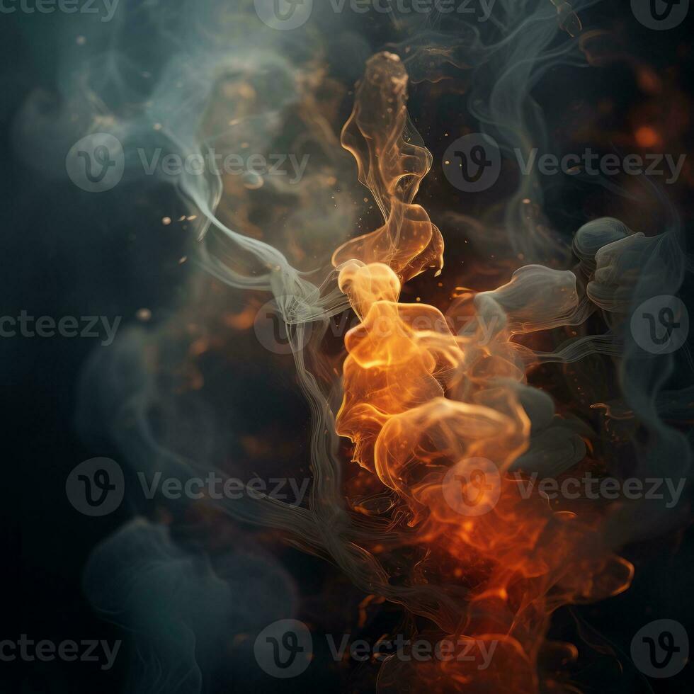 an abstract image of smoke on a black background generative ai photo