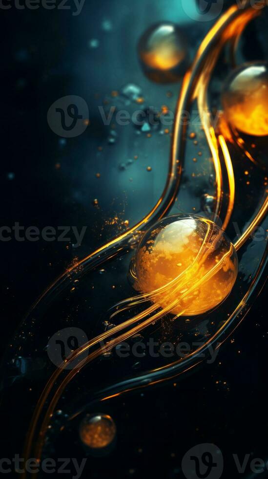 an abstract image of water droplets on a dark background generative ai photo