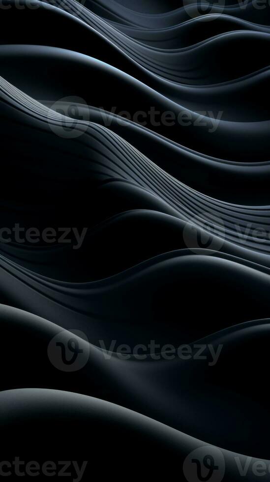 an abstract image of waves on a black background generative ai photo