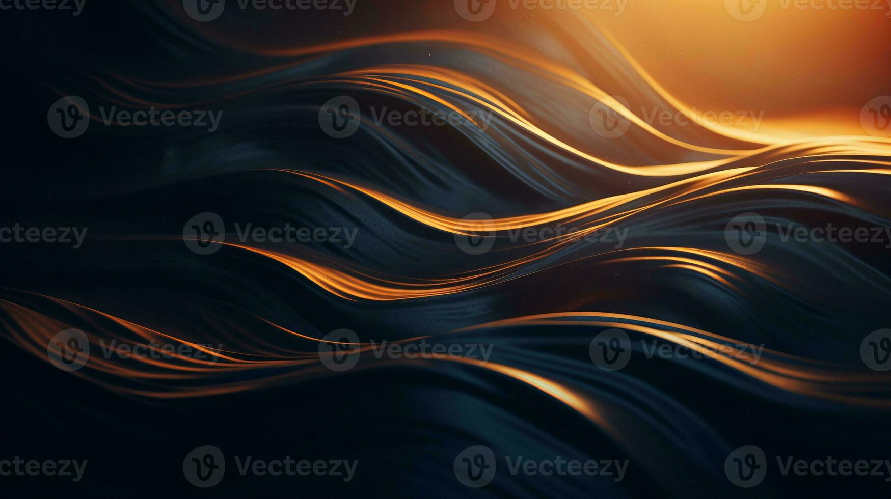 an abstract image of waves on a black background generative ai photo