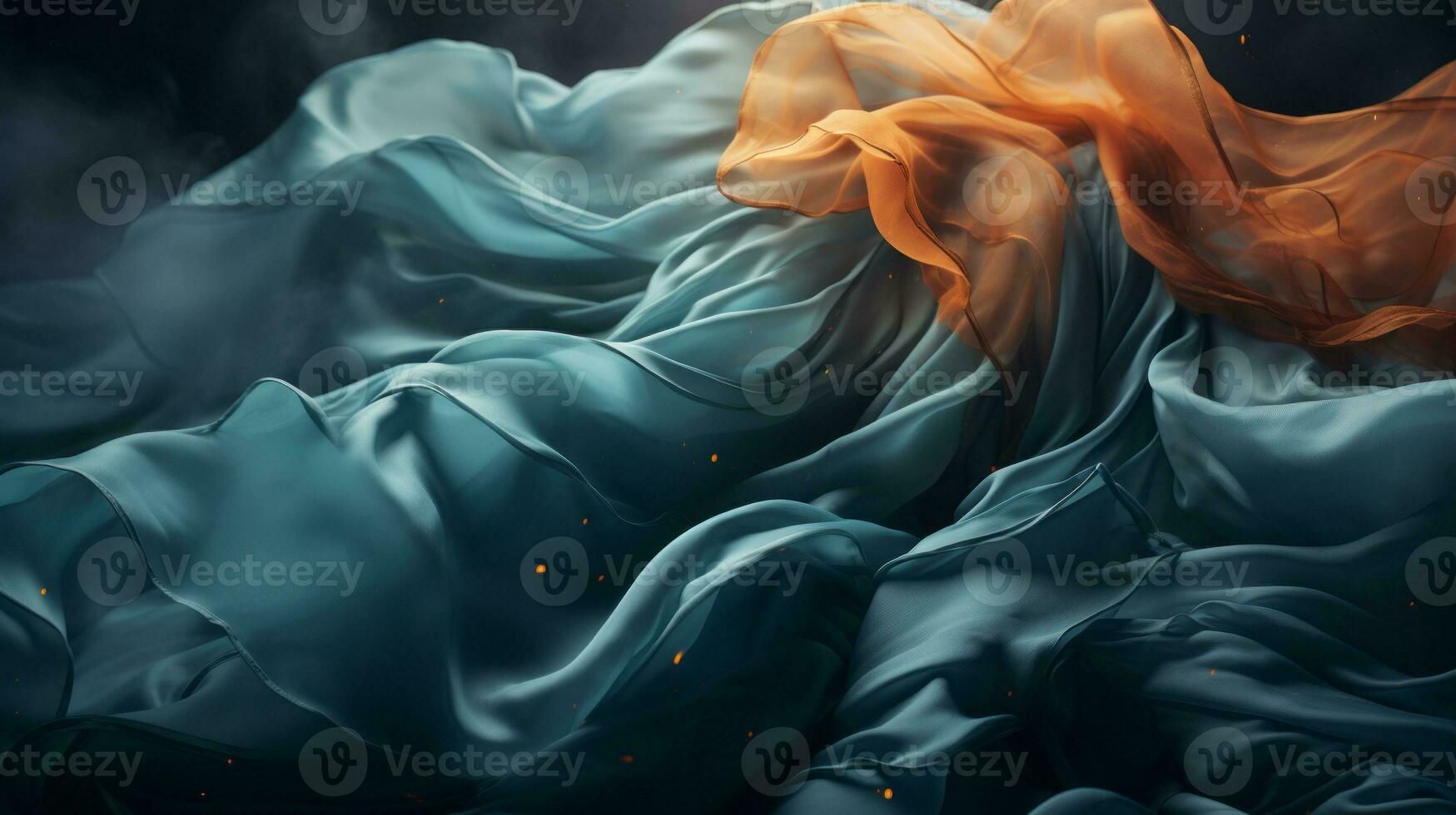 an abstract painting of a blue and orange dress generative ai photo