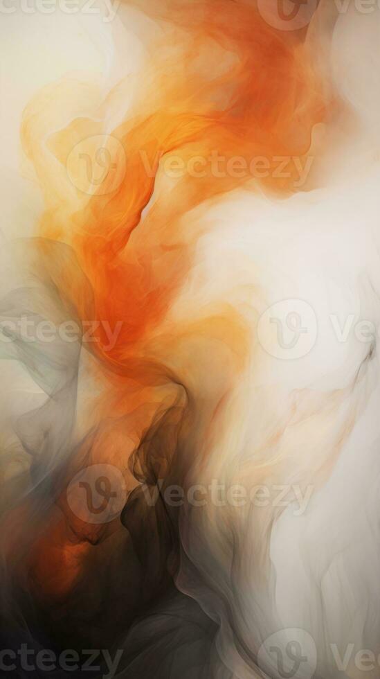 an abstract painting of orange and black smoke generative ai photo
