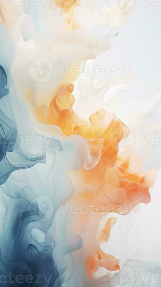 an abstract painting of orange blue and white colors generative ai photo