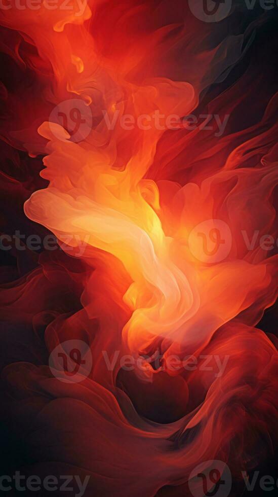 an abstract painting of red and orange flames generative ai photo