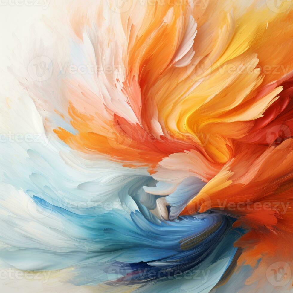 an abstract painting with colorful paint on it generative ai photo