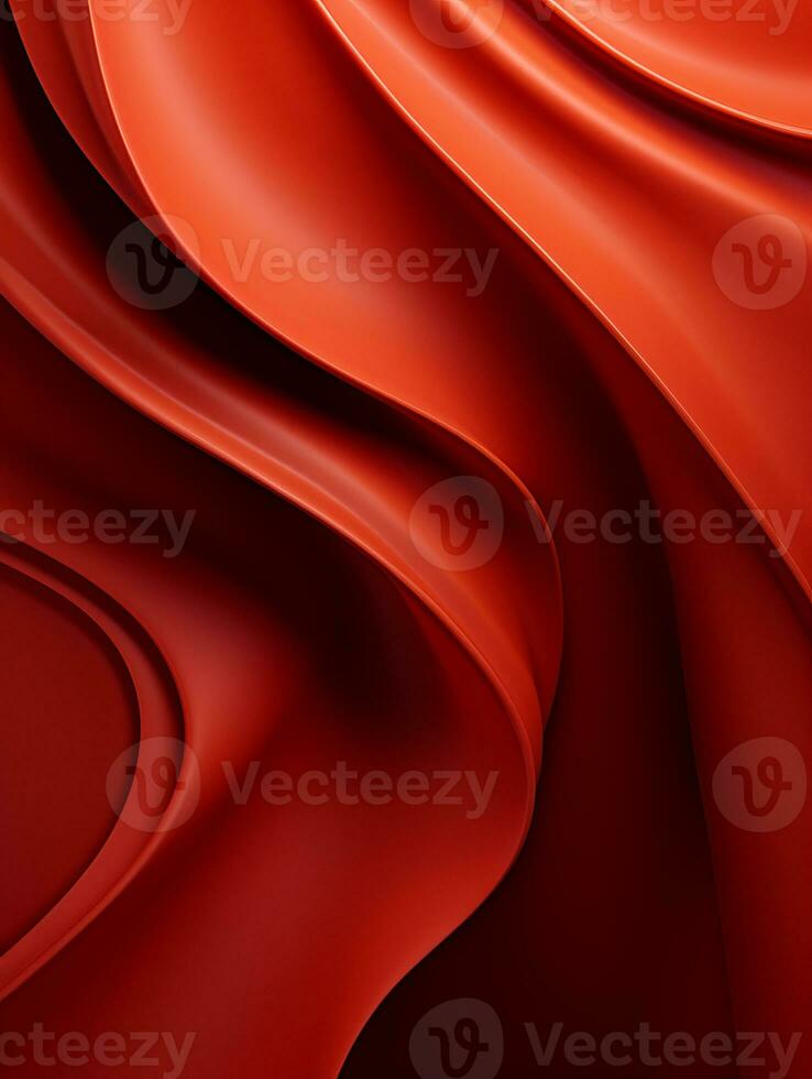an abstract red fabric background with wavy lines generative ai photo