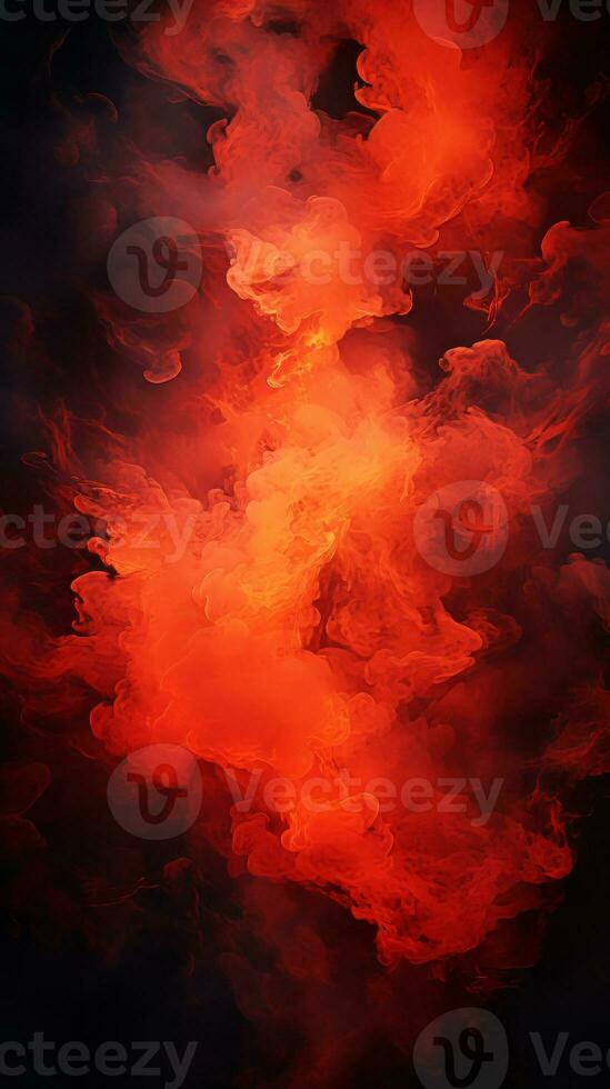 an abstract red and black smoke cloud on a black background generative ai photo