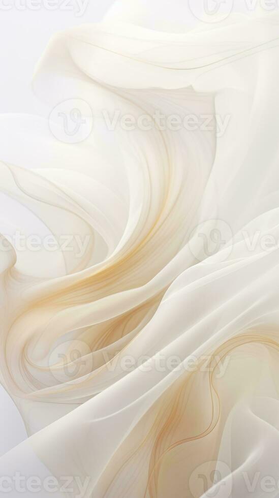 an abstract white and beige fabric with waves generative ai photo