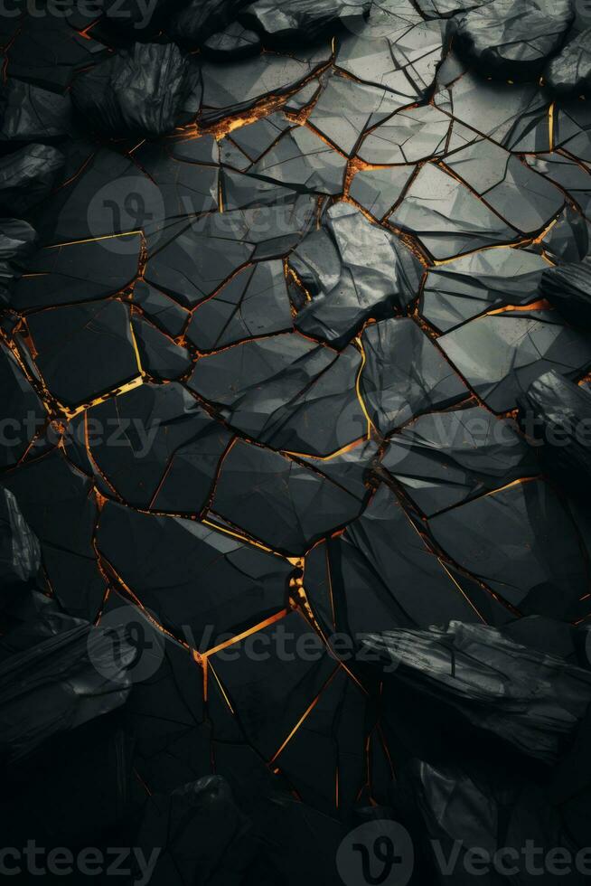 an image of a black and white background with cracks in it generative ai photo