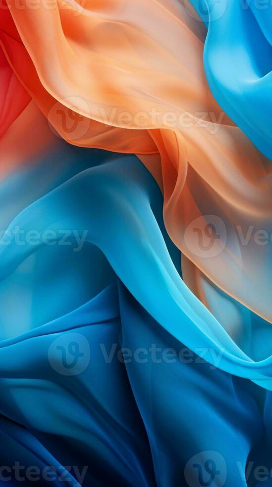 an image of a blue orange and red fabric generative ai photo