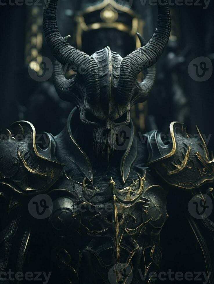 an image of a demon with horns on his head generative ai photo