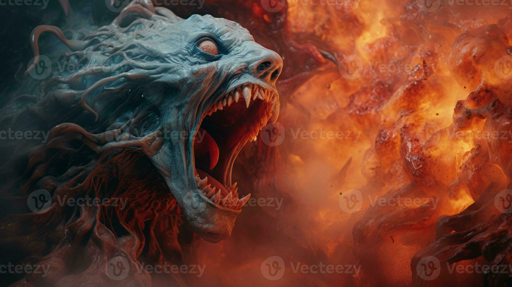 an image of a demon with its mouth open generative ai photo