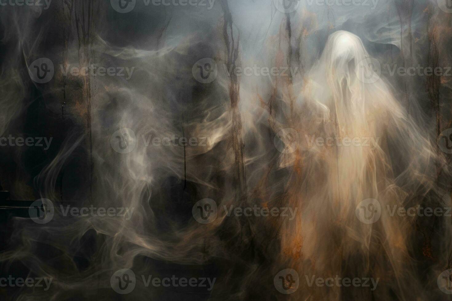 an image of a ghost with smoke coming out of it generative ai photo