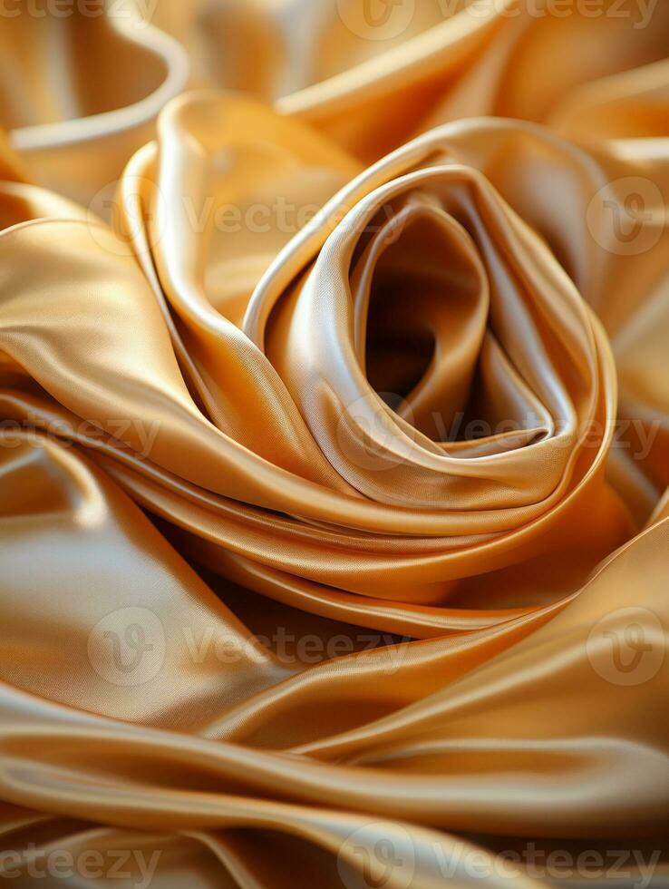 an image of a golden satin fabric generative ai photo
