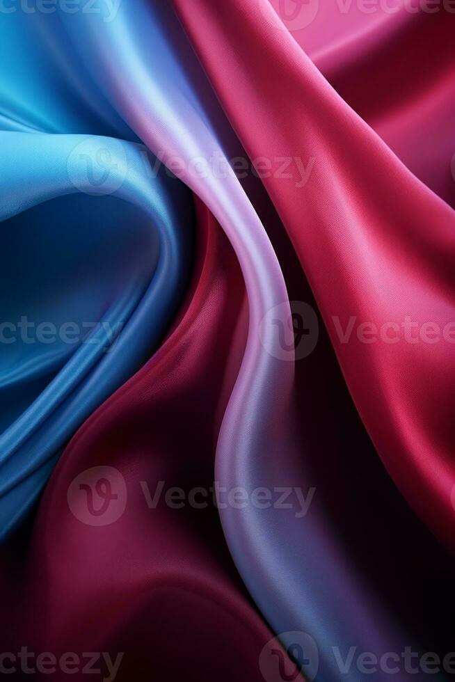 an image of a red and blue silk fabric generative ai photo