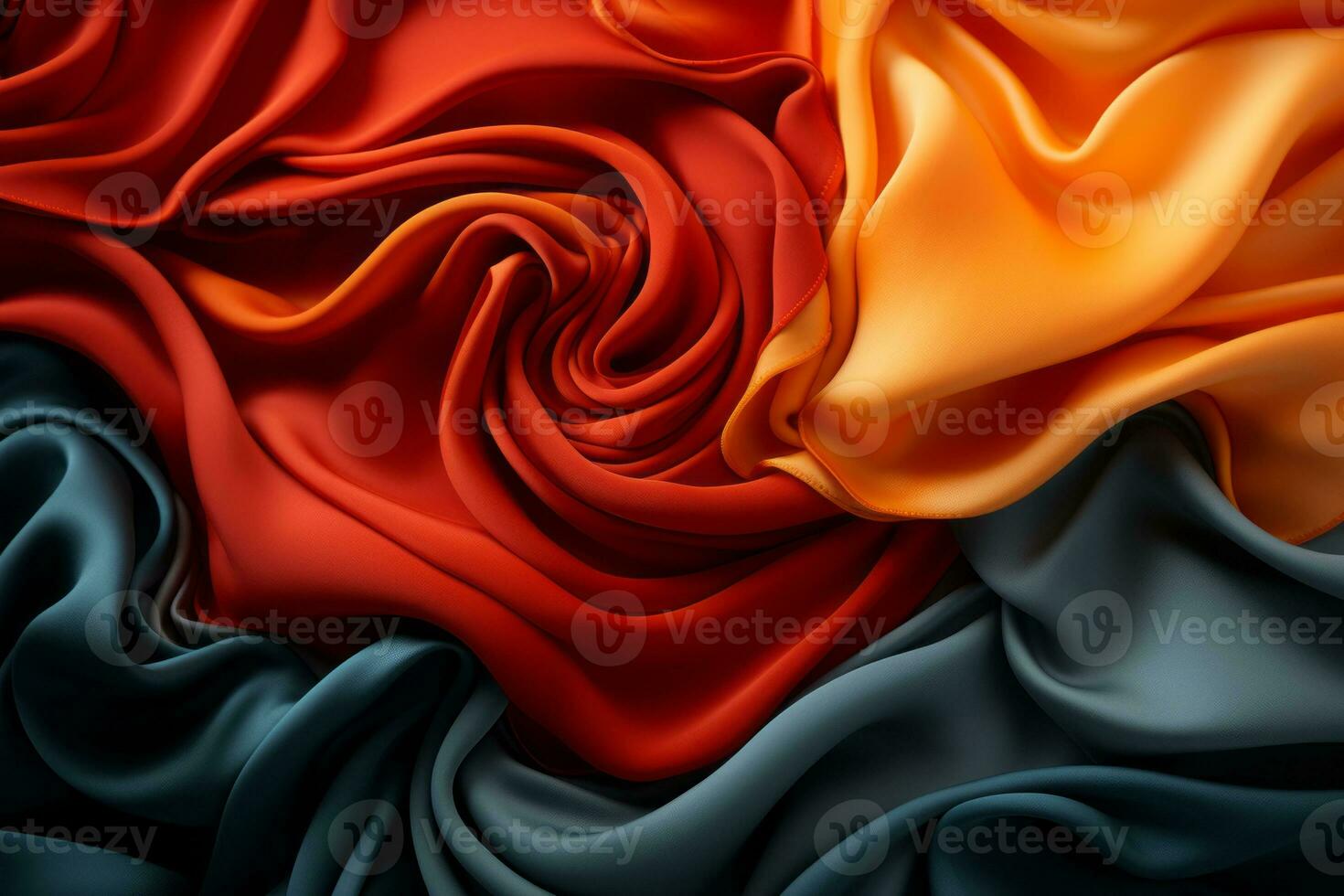 an image of a red orange and blue silk fabric generative ai photo