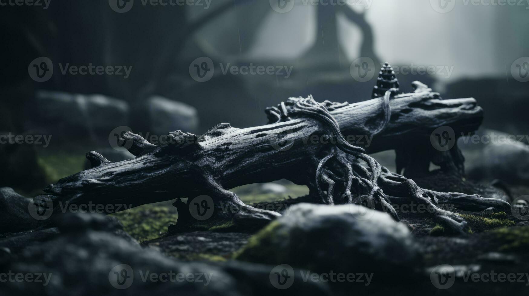 an image of a tree with roots on it generative ai photo