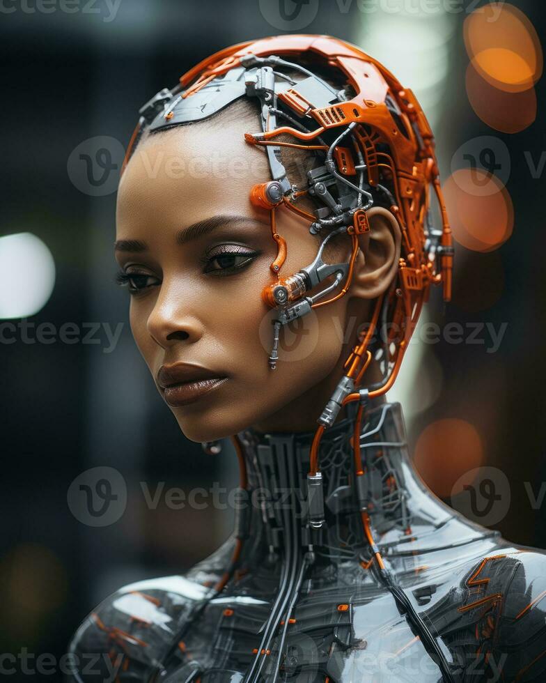 an image of a woman in a futuristic suit generative ai photo