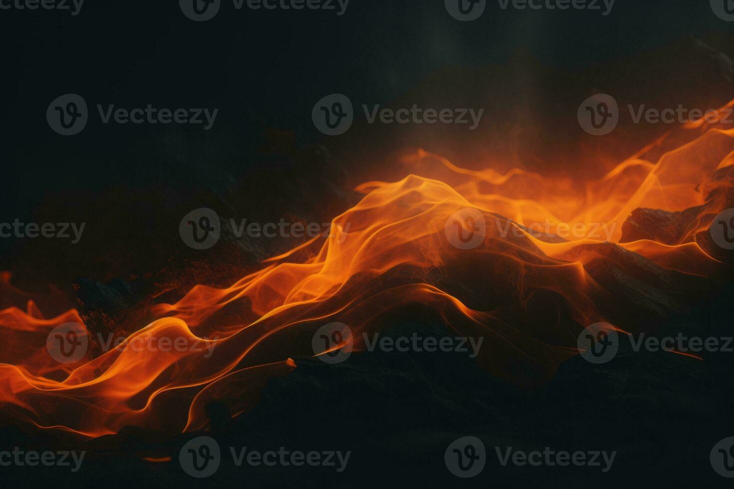 an image of flames and smoke on a black background generative ai photo