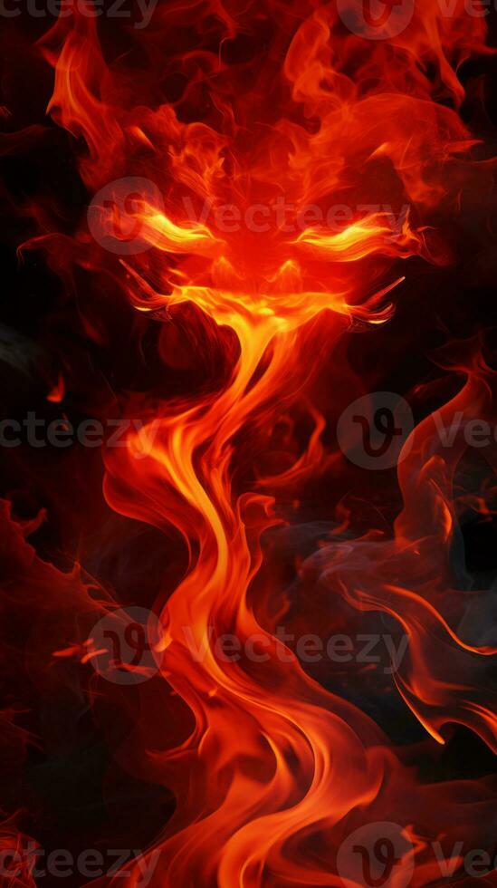 an image of fire and smoke on a black background generative ai photo