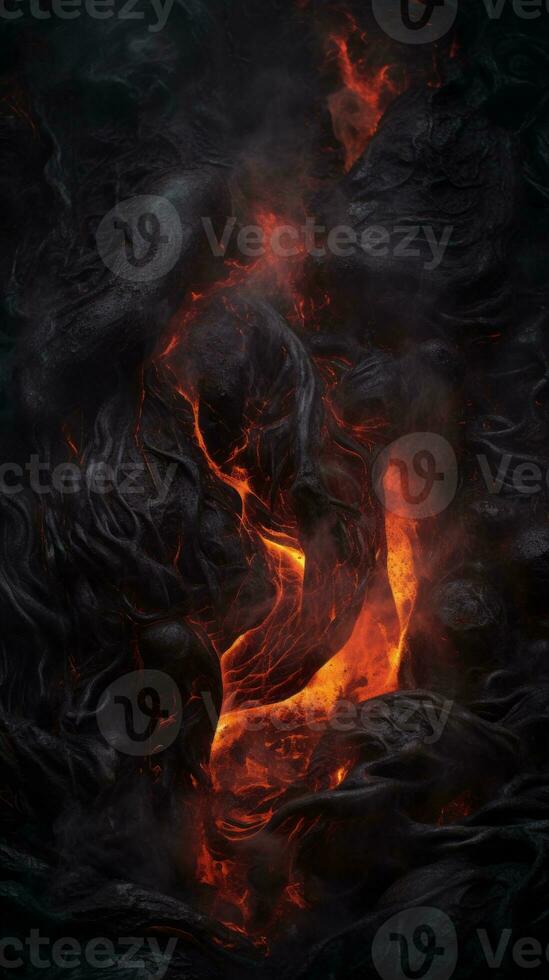an image of lava and fire on a black background generative ai photo