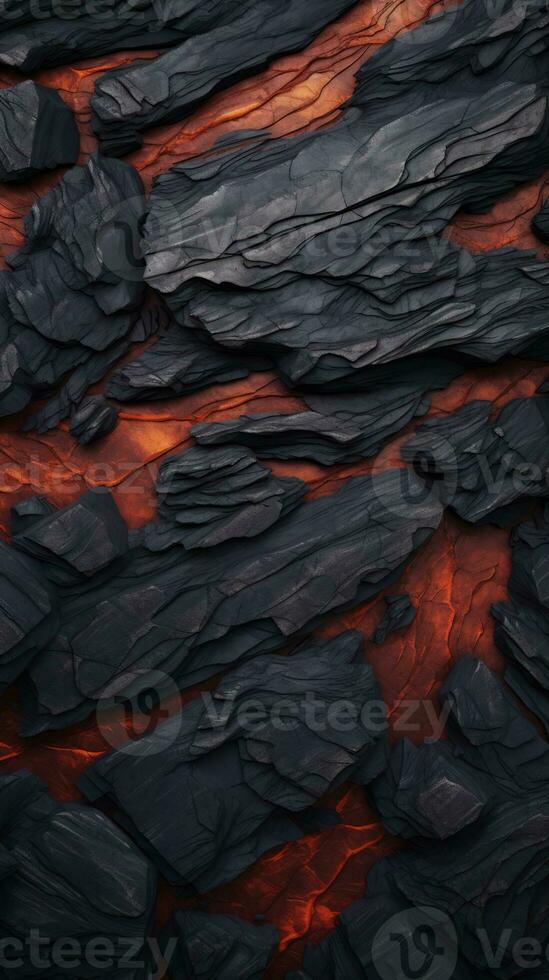 an image of lava rocks with red and orange flames generative ai photo