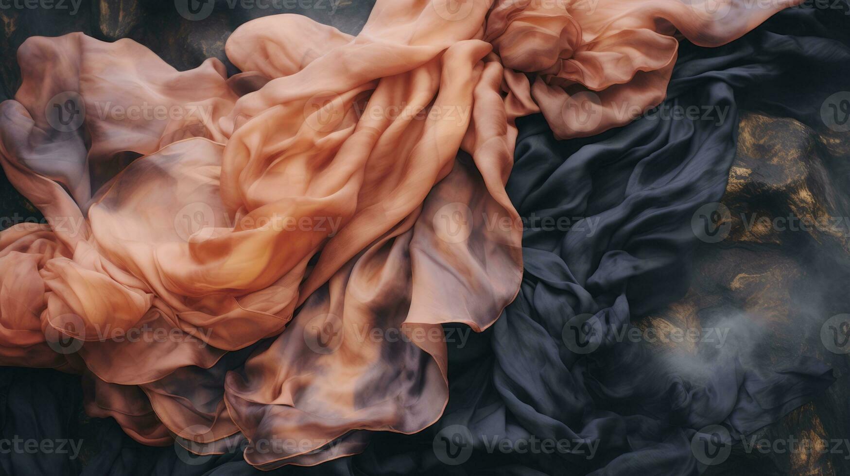 an image of some black and orange fabric generative ai photo