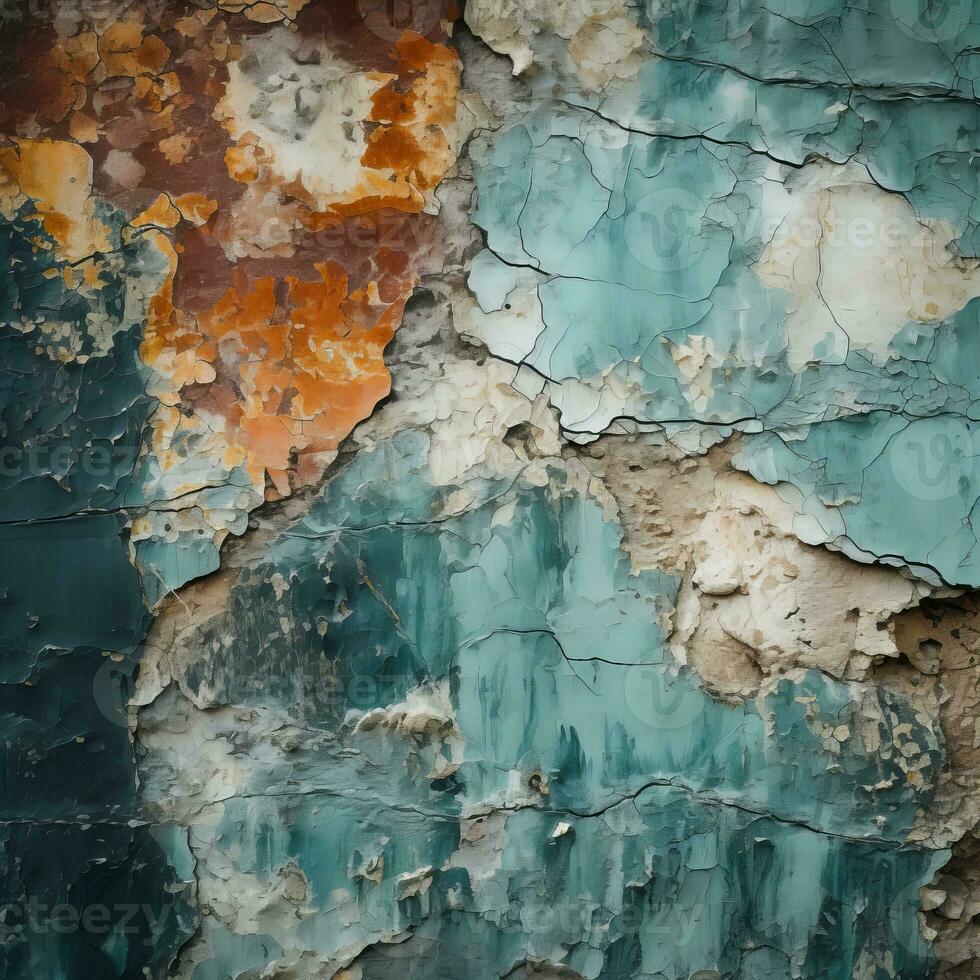 an old peeling paint wall with peeling paint generative ai photo