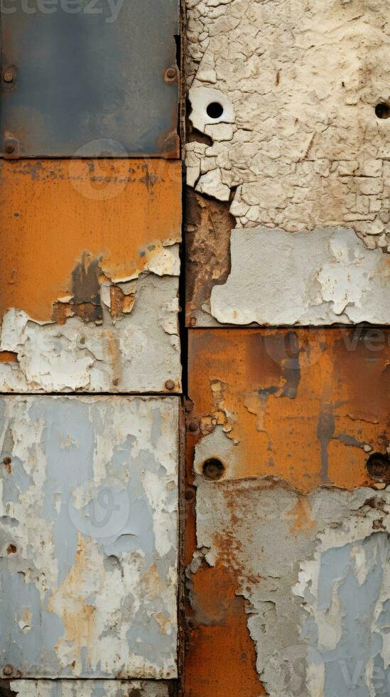 an old rusty wall with peeling paint and peeling paint generative ai photo