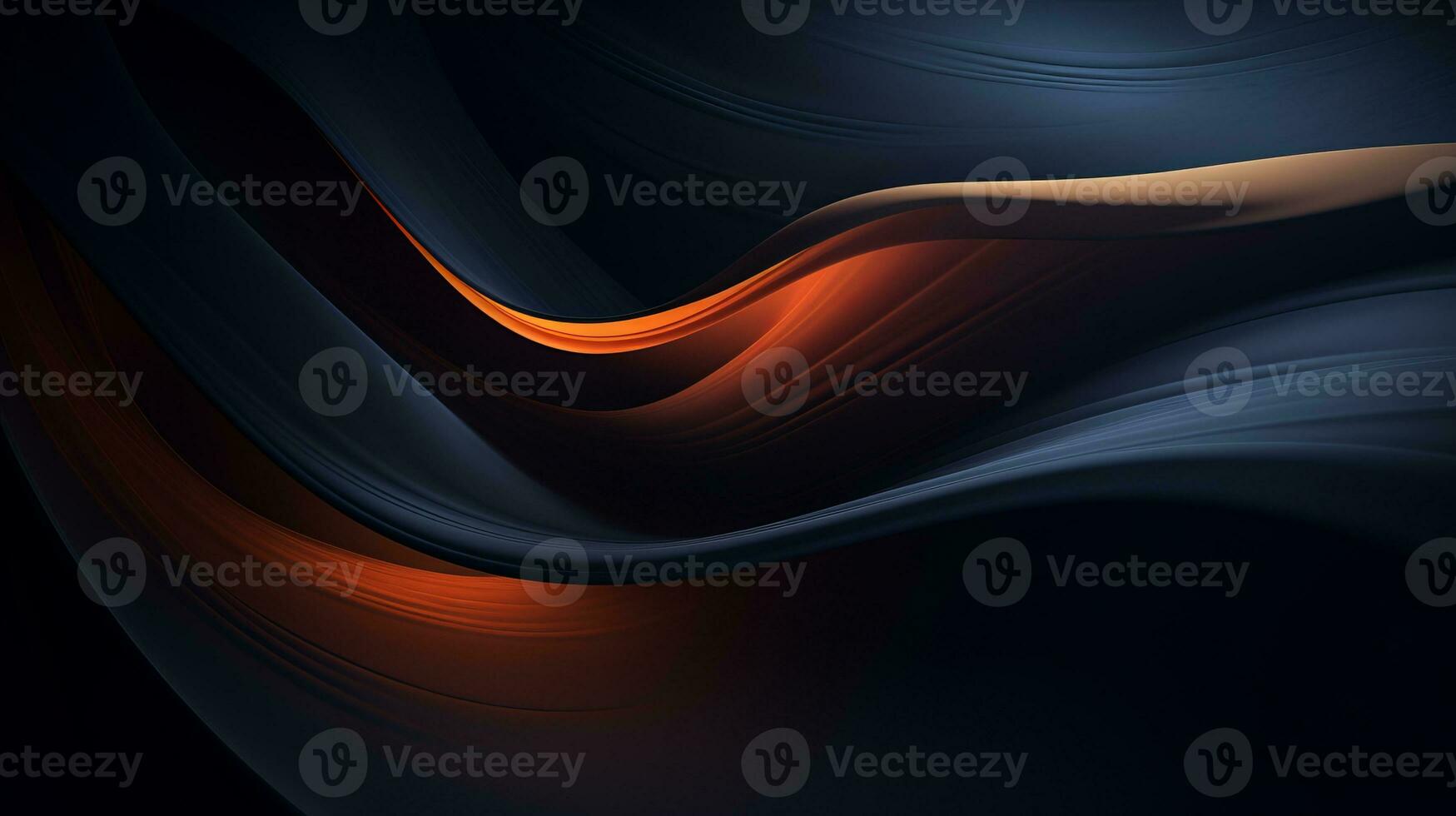 an orange and black background with waves generative ai photo