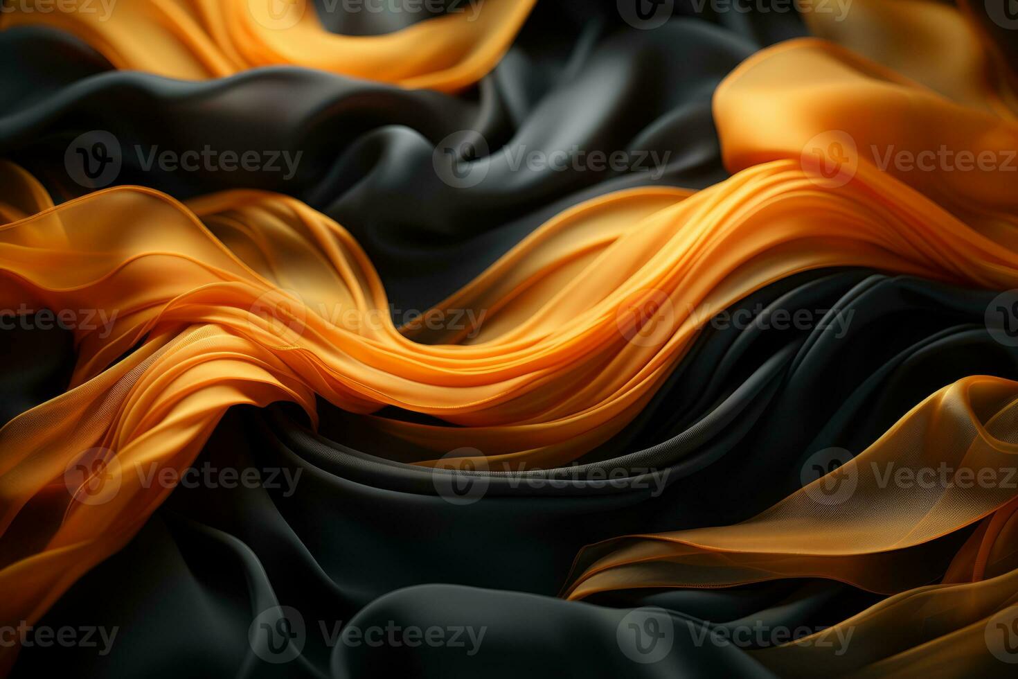 an orange and black silk fabric background generative ai photo