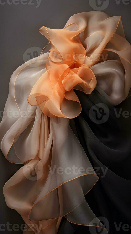 an orange and black dress with ruffles on it generative ai photo