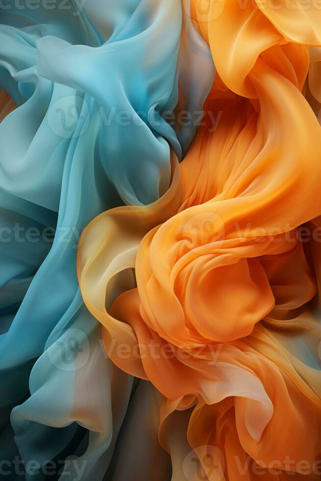 an orange and blue fabric is shown in this image generative ai photo